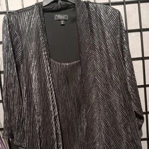 Dressbarn Shimmering Silver and Black Set Size 3X